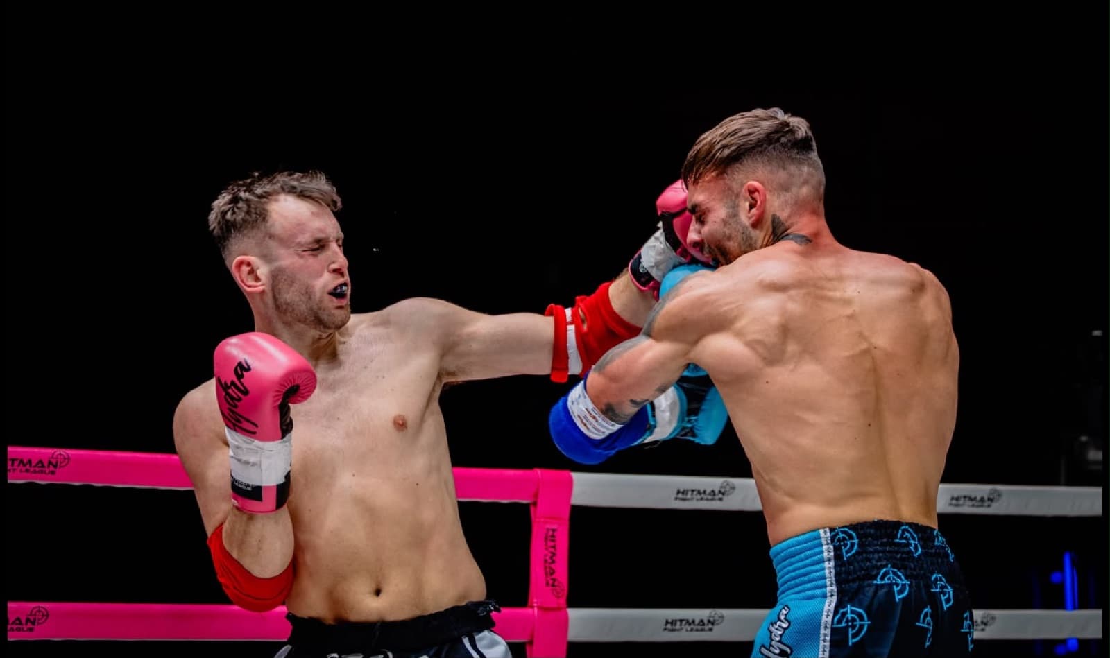 Hayden landing a straight right during a bout at the Hitman Fight League